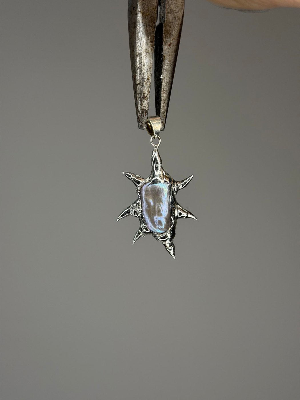 Handgefertigter Silberanhänger aus der Serie Specimen von Florian Rudolph, Unikat 2